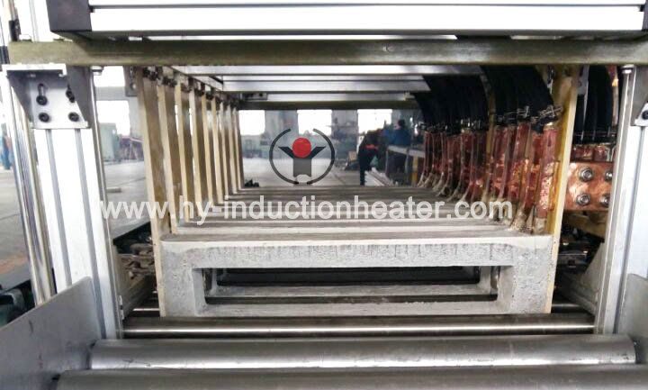 Steel slab induction heating furnace