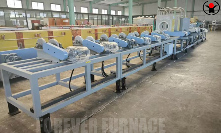 Induction hardening production line for steel pipe